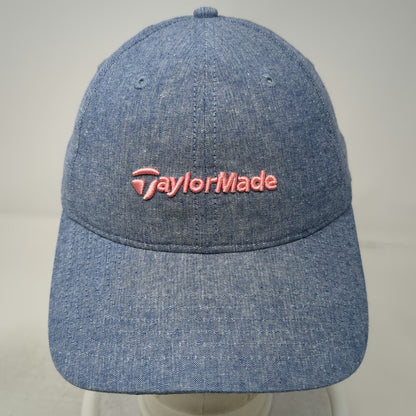 TaylorMade Baseball Cap Blue Pink One Size Cotton Chambray Logo Slideback Hat
