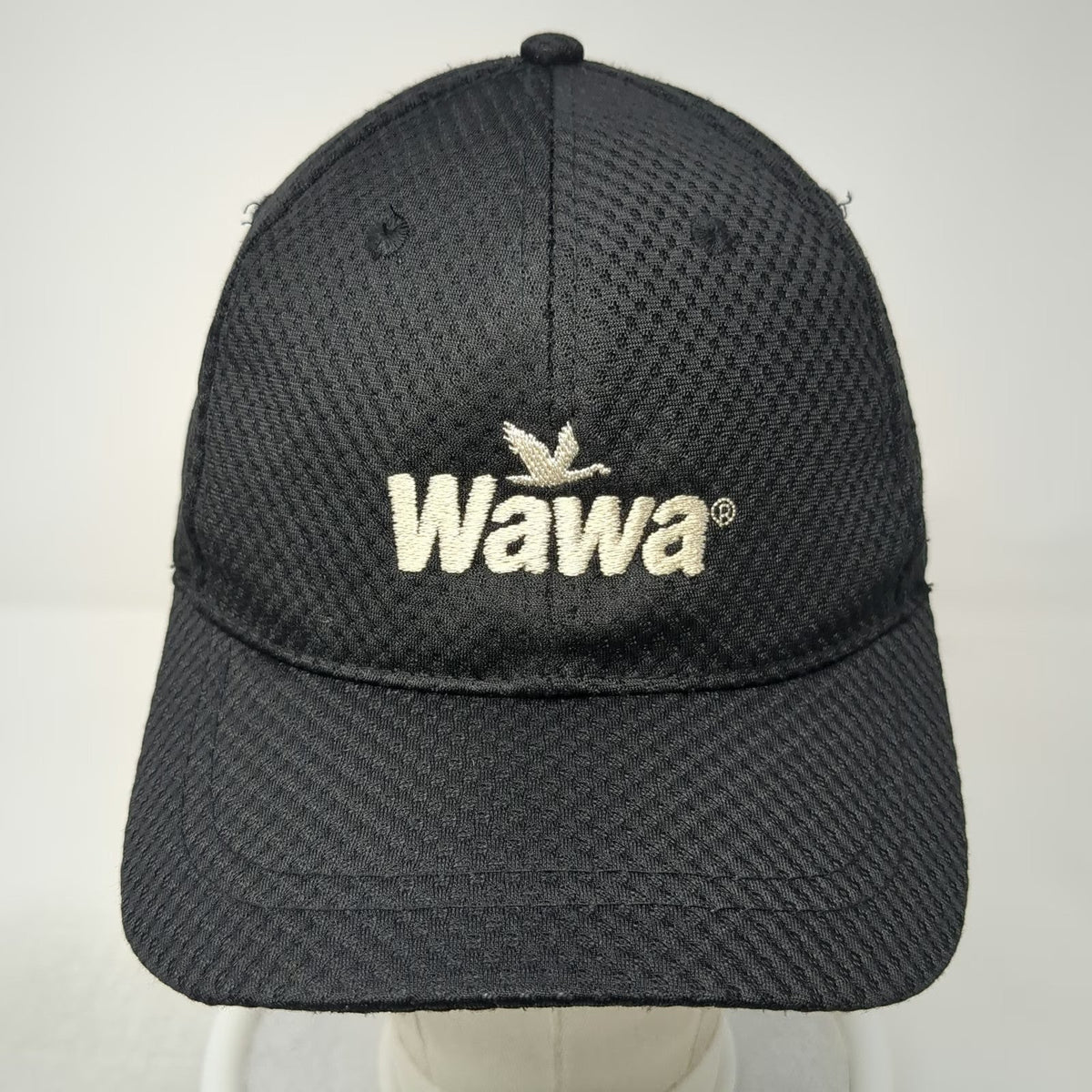 Wawa Logo Embroidery Performance Mesh Strapback Baseball Cap Black One Size Hat