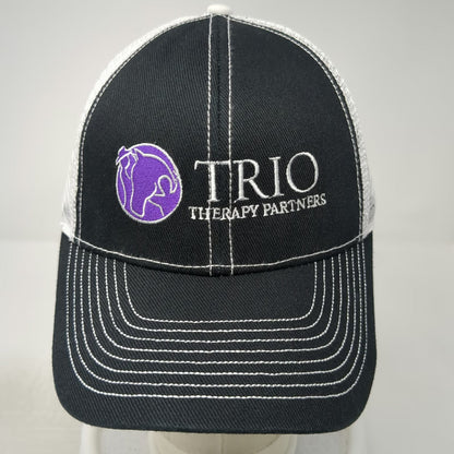 Port & Company Baseball Cap Hat Black OSFM Mesh Horse Logo Contrast Stitching