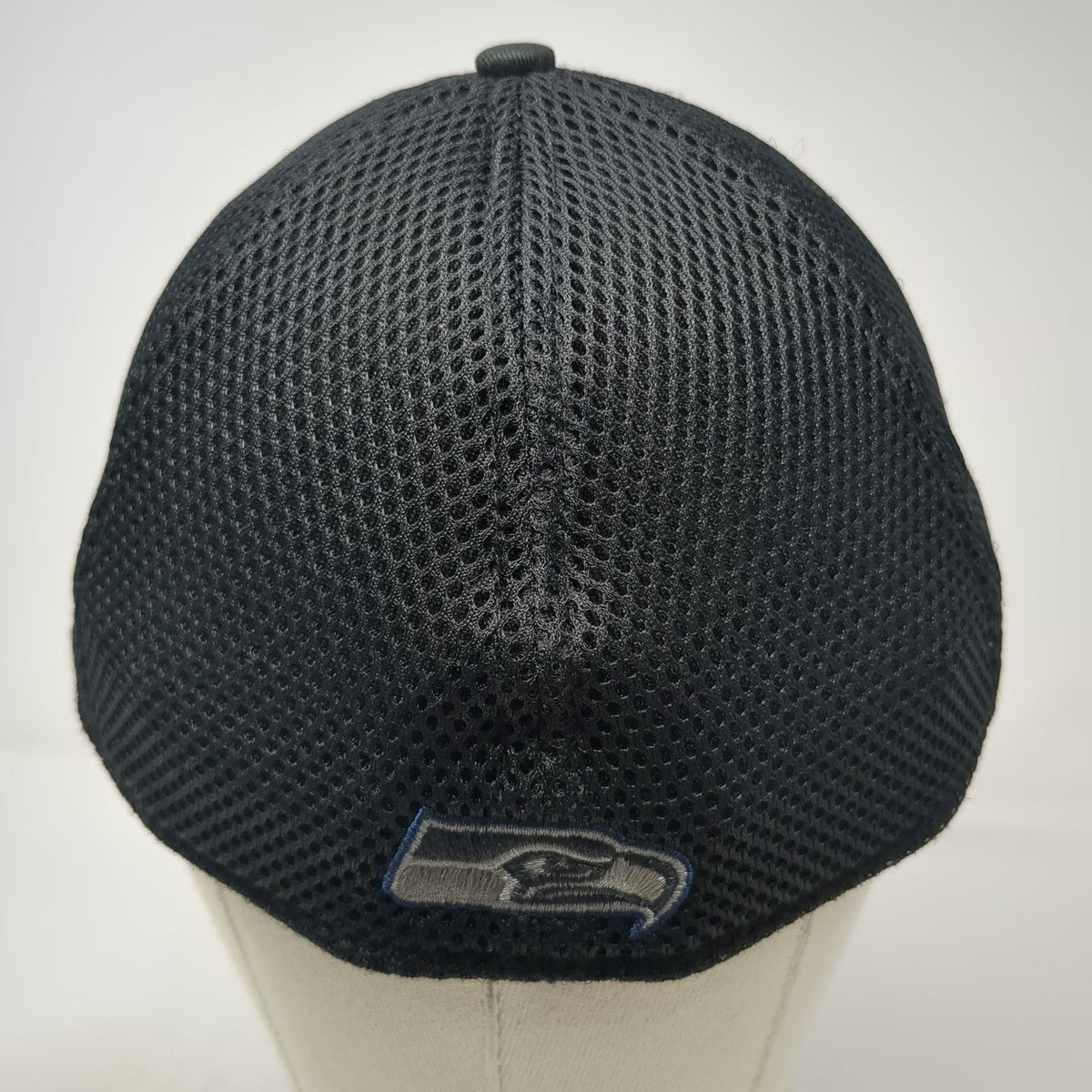 New Era Baseball Cap Gray L NFL Seattle Seahawks Logo Mesh Back Stretch Fit Hat