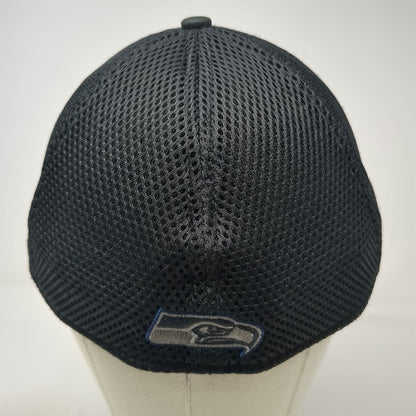New Era Baseball Cap Gray L NFL Seattle Seahawks Logo Mesh Back Stretch Fit Hat