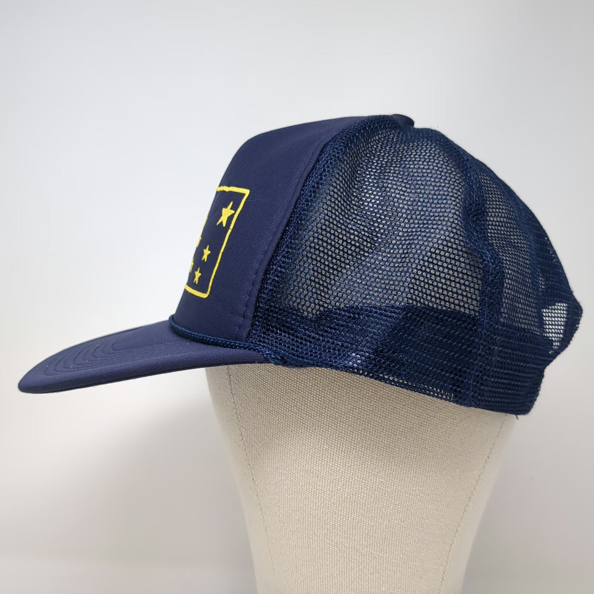 Trucker Hat Blue One Size Alaska State Flag Big Dipper Stars Mesh Foam Snapback