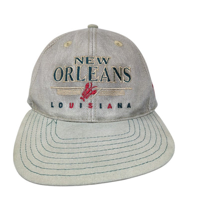 New Orleans Louisiana Strapback Hat Gray OSFA Embroidered 6 Panel
