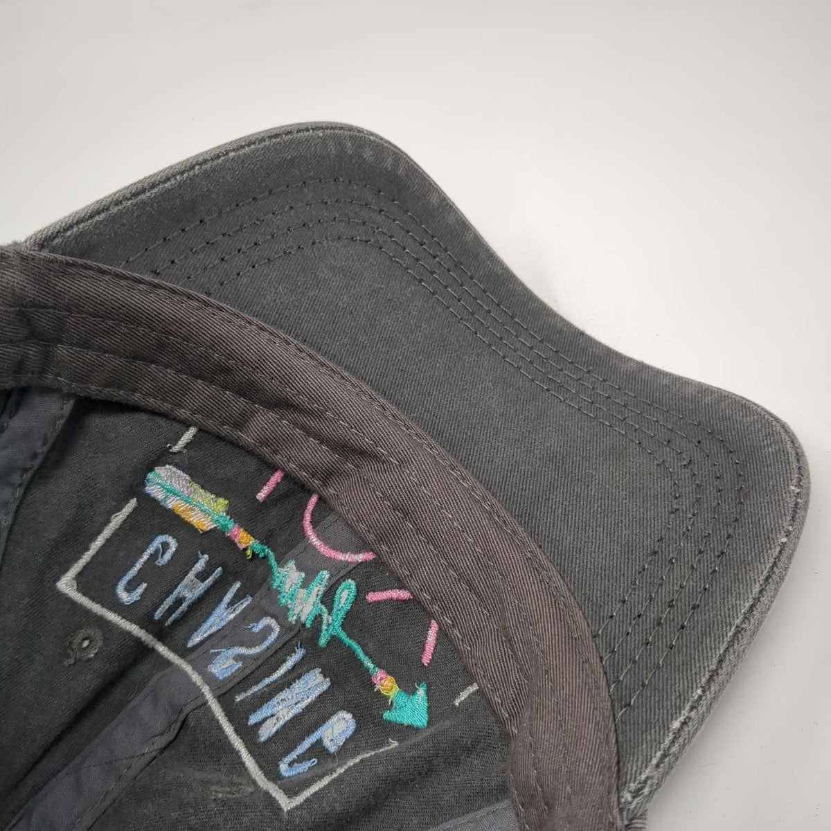 Gray One Size Baseball Cap Hat Chasing My Joy Arrow Contrast Stitching Strapback