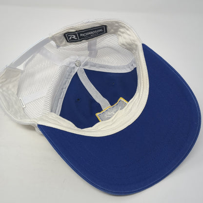 PT Solutions Snapback Trucker Hat Blue Large Mesh Back Richardson