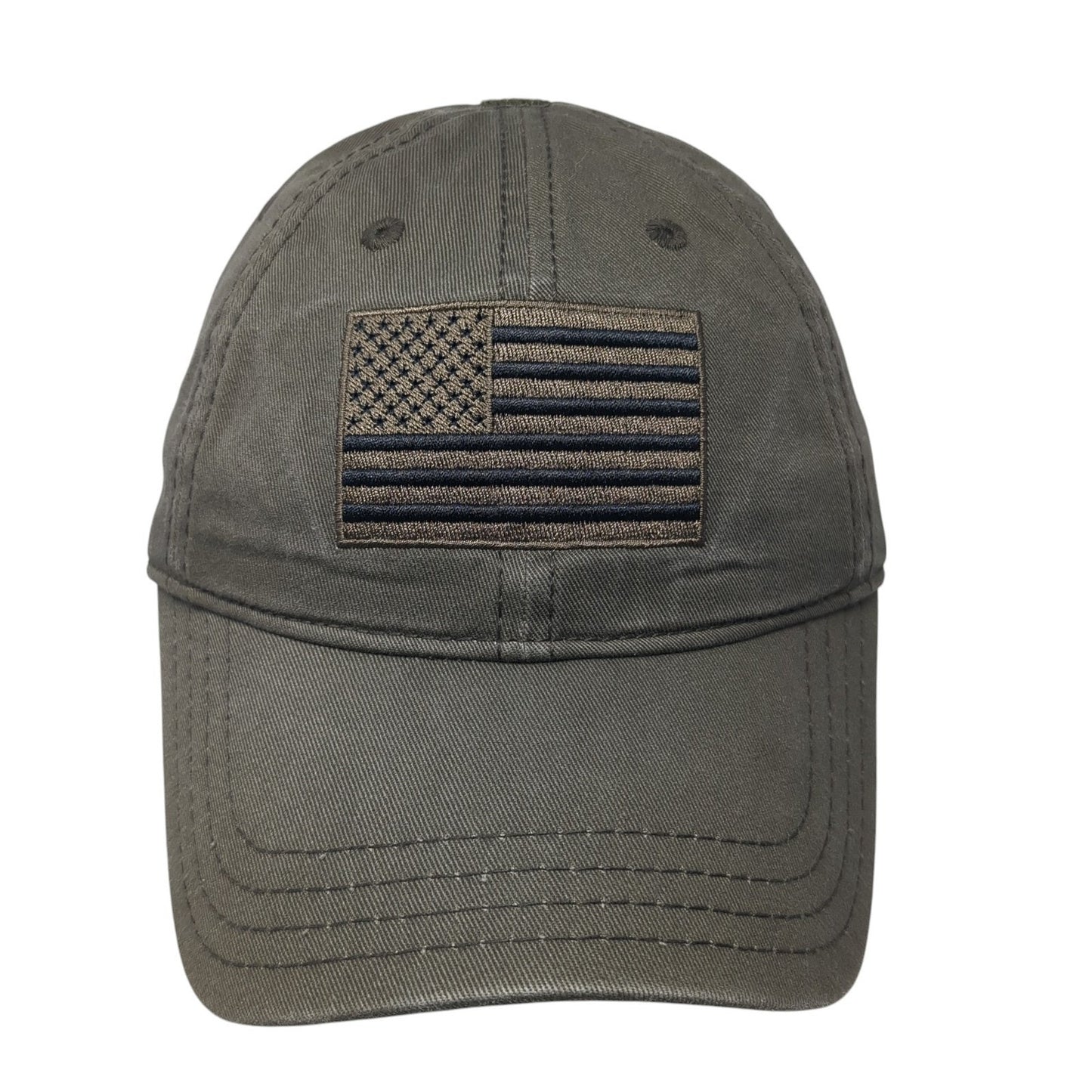 USA Flag Slideback Baseball Cap Brown One Size Adjustable Embroidered Patriotic