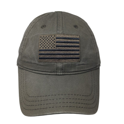 USA Flag Slideback Baseball Cap Brown One Size Adjustable Embroidered Patriotic