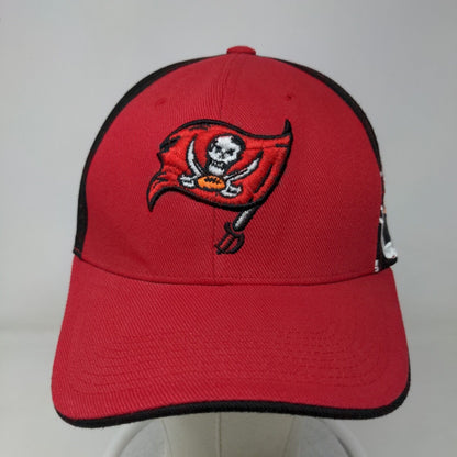 NFL Men's Strapback Hat Red OSFA Embroidered Tampa Bay Buccaneers Logo Panel Hit