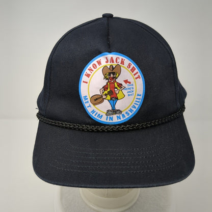 I Know Jack Sh** Met Him In Nashville Snapback Rope Hat Black OSFA