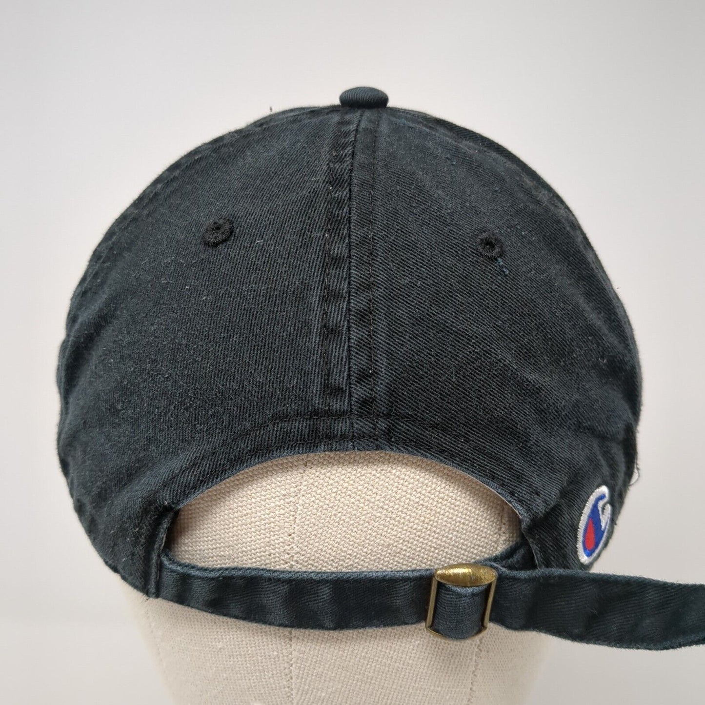 Champion Spell Out Slideback Hat Black One Size Adjustable Embroidered