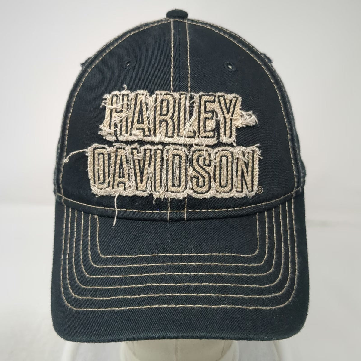 Harley-Davidson Baseball Cap Black One Size Las Cruces NM Distressed Cotton Hat
