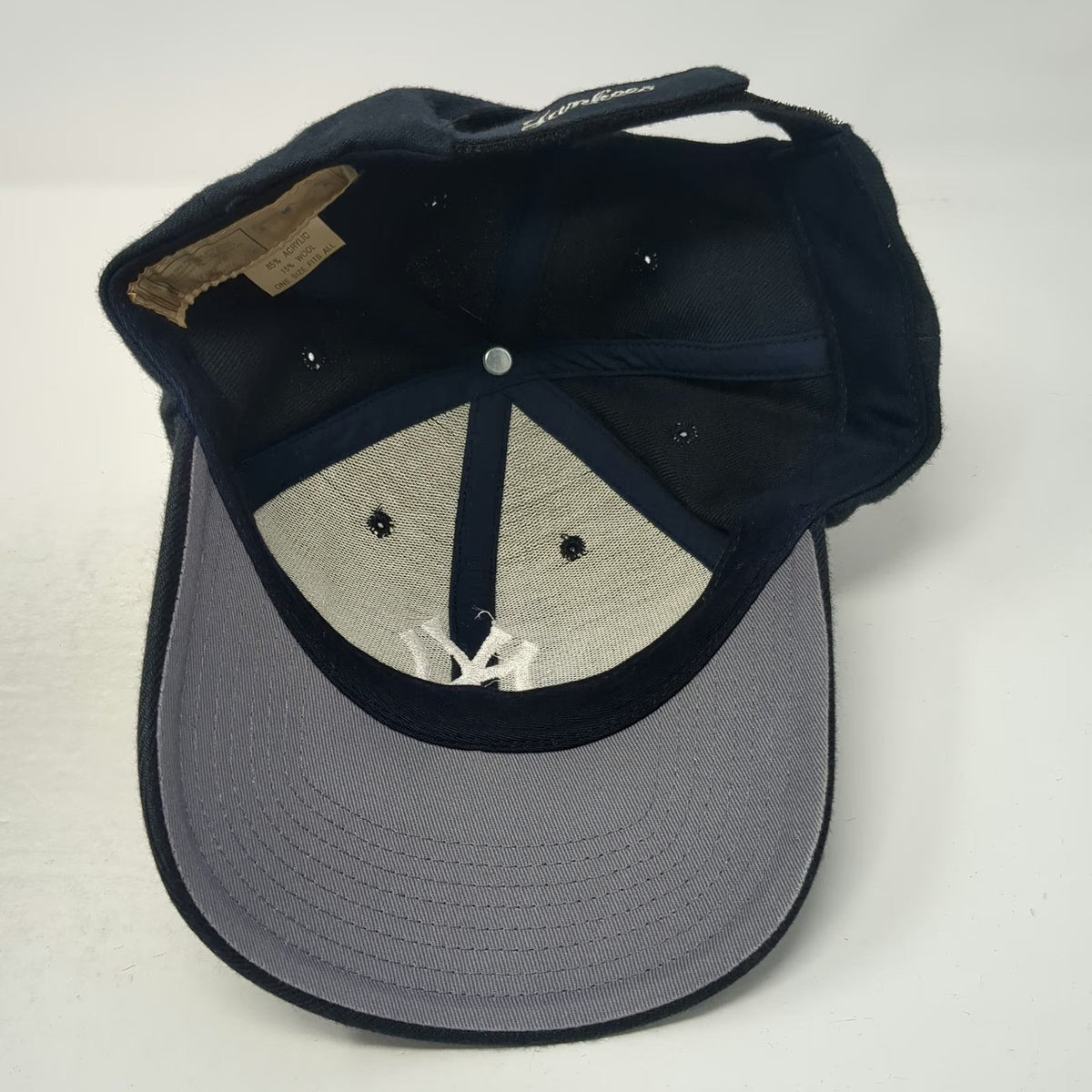 New York Yankees MLB Twins Enterprise Baseball Cap Hat Black One Size White Logo