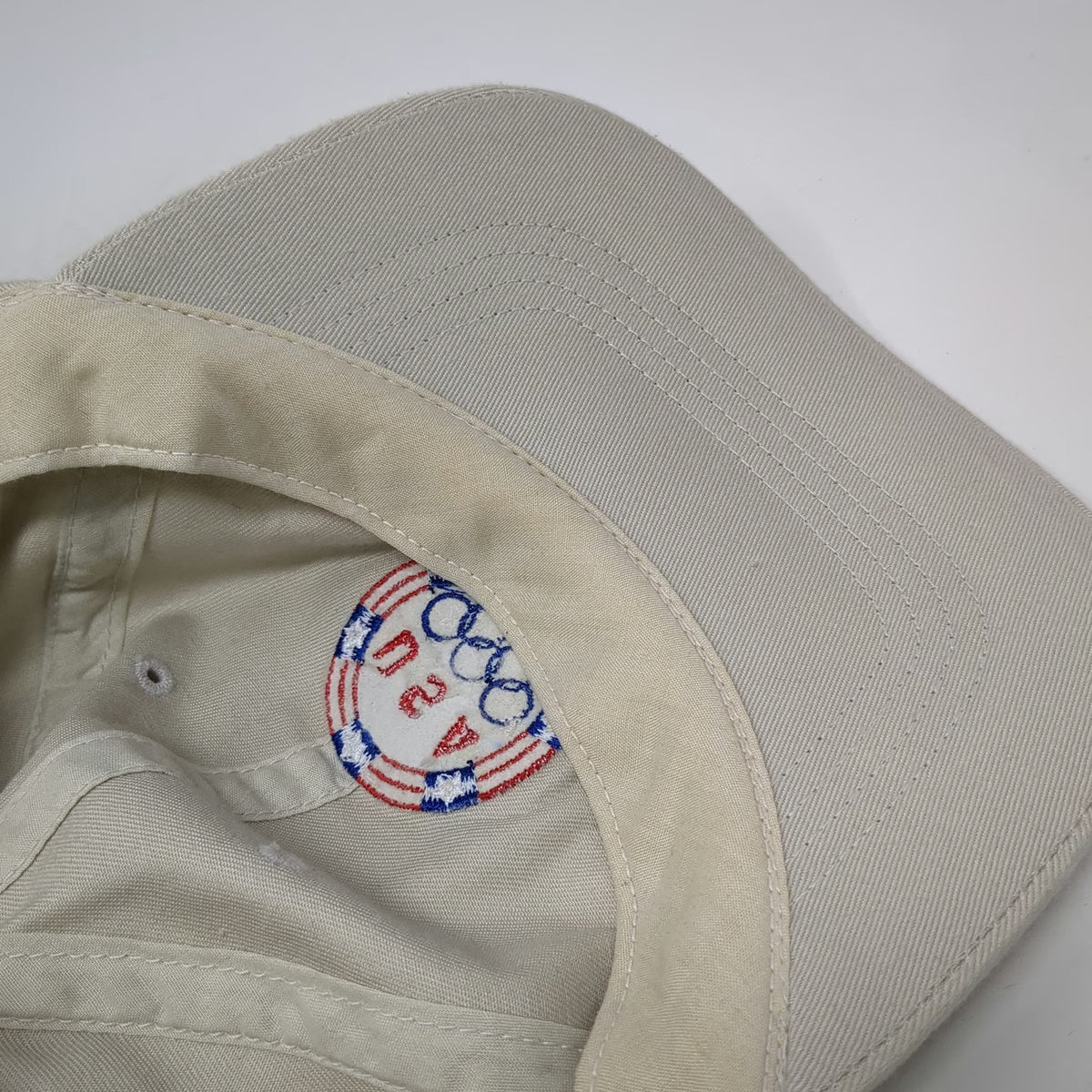 K-Products Baseball Cap Beige One Size Olympic USA Rings Team 2008 Hat