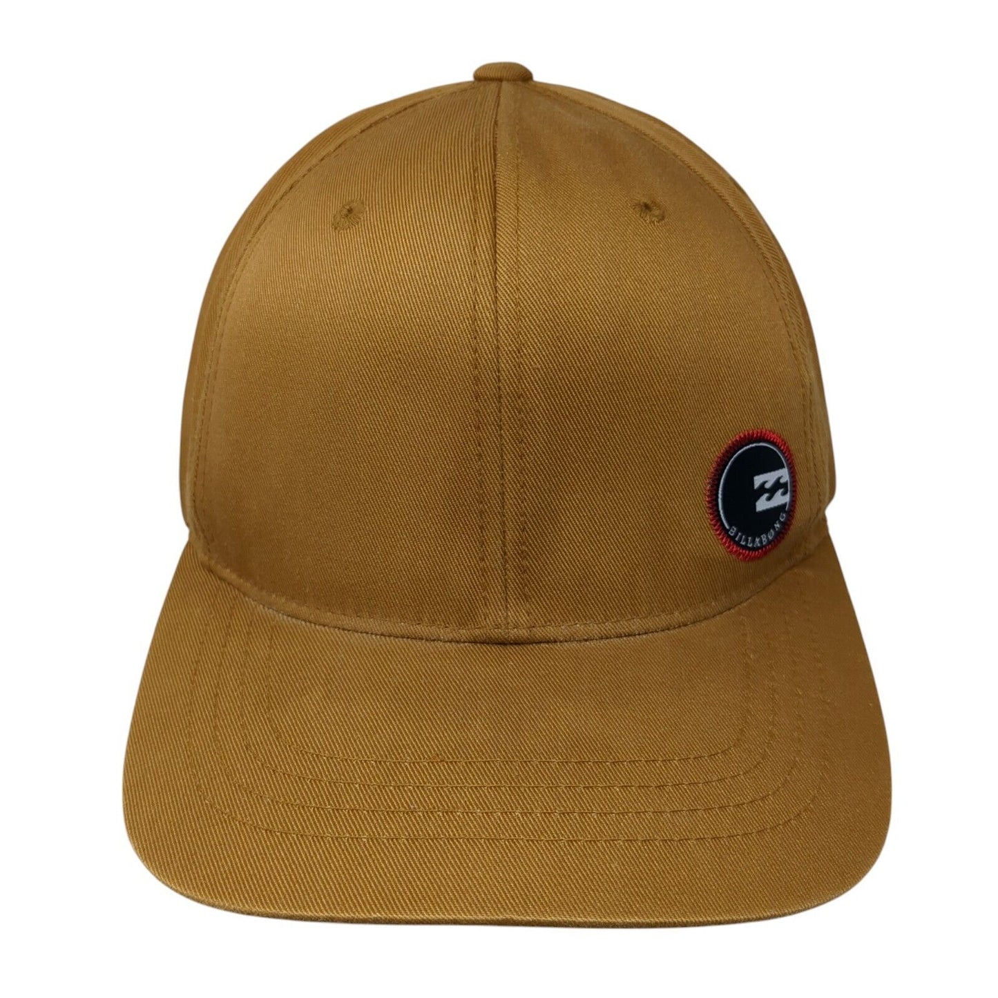 Billabong Snapback Hat Brown OSFA Adjustable Embroidered Vented Holes 6 Panel