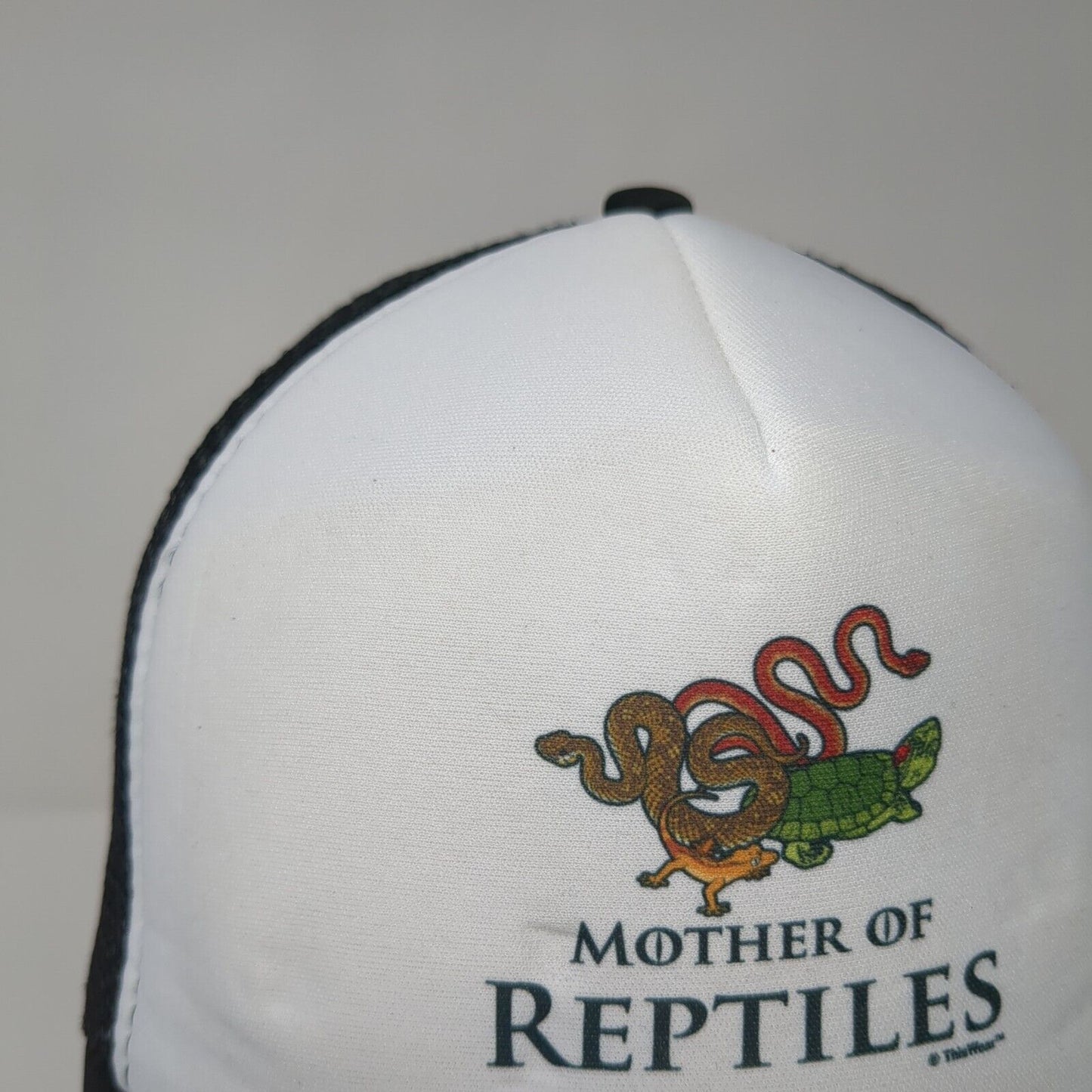 Mother Of Reptiles Snapback Trucker Hat Black OSFA Mesh Back Colorblock