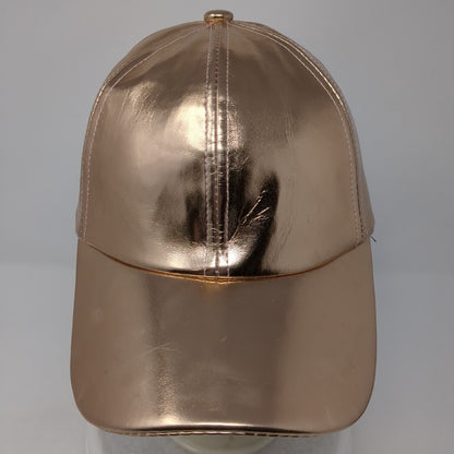 Unbranded Strapback Hat Pink One Size Adjustable Metallic 6 Panel Blank