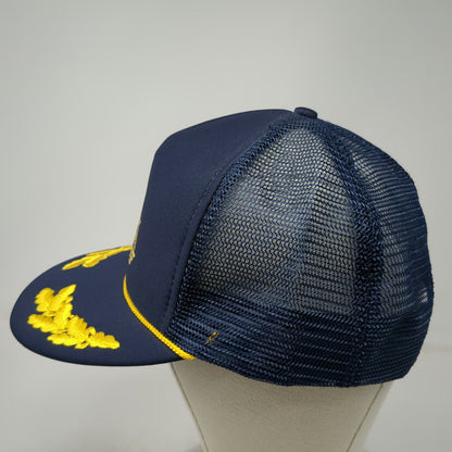 Otto Trucker Hat Blue OSFM Tuck Go For The Glory Fighter Jet Scrambled Eggs Mesh