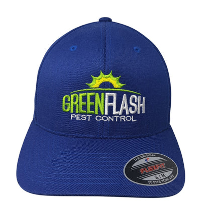 Green Flash Pest Control Airsman Baseball Cap Blue Medium Flexfit Port Authority