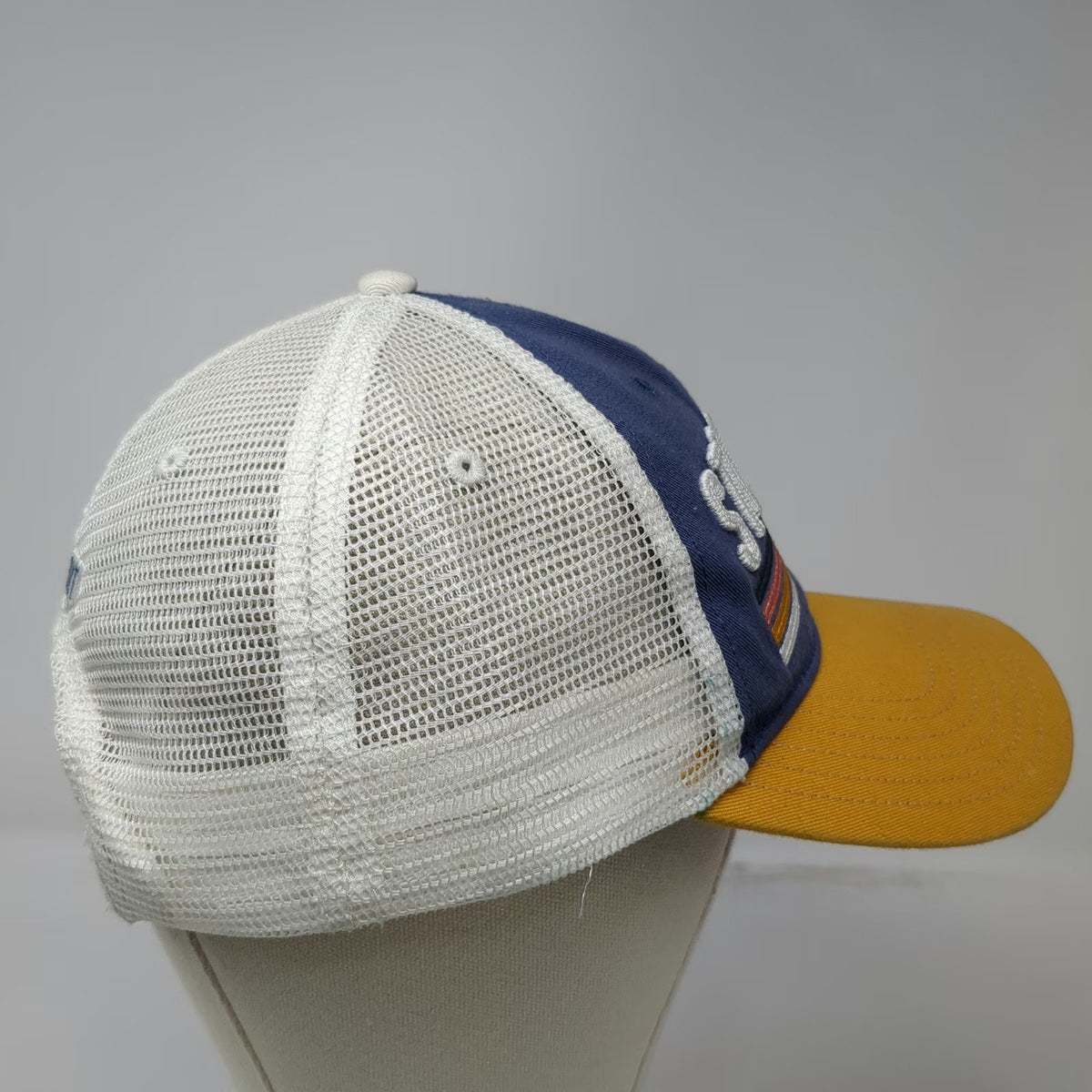 Camp David Trucker Hat Blue Yellow White One Size Stratton Vermont Mesh Snapback