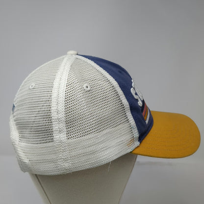 Camp David Trucker Hat Blue Yellow White One Size Stratton Vermont Mesh Snapback