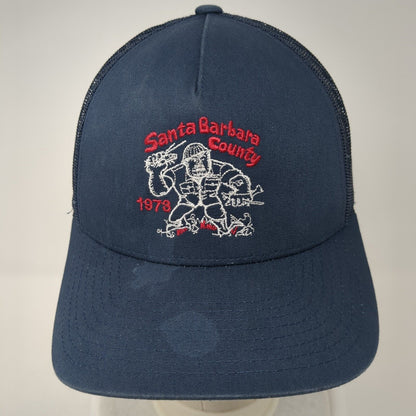 Santa Barbara County Snapback Trucker Hat Blue One Size Mesh Back Yupoong