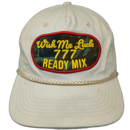 Wish Me Luck 5 Panel Beige One Size Hat Rope Camo Patch Snapback Ready Mix 777