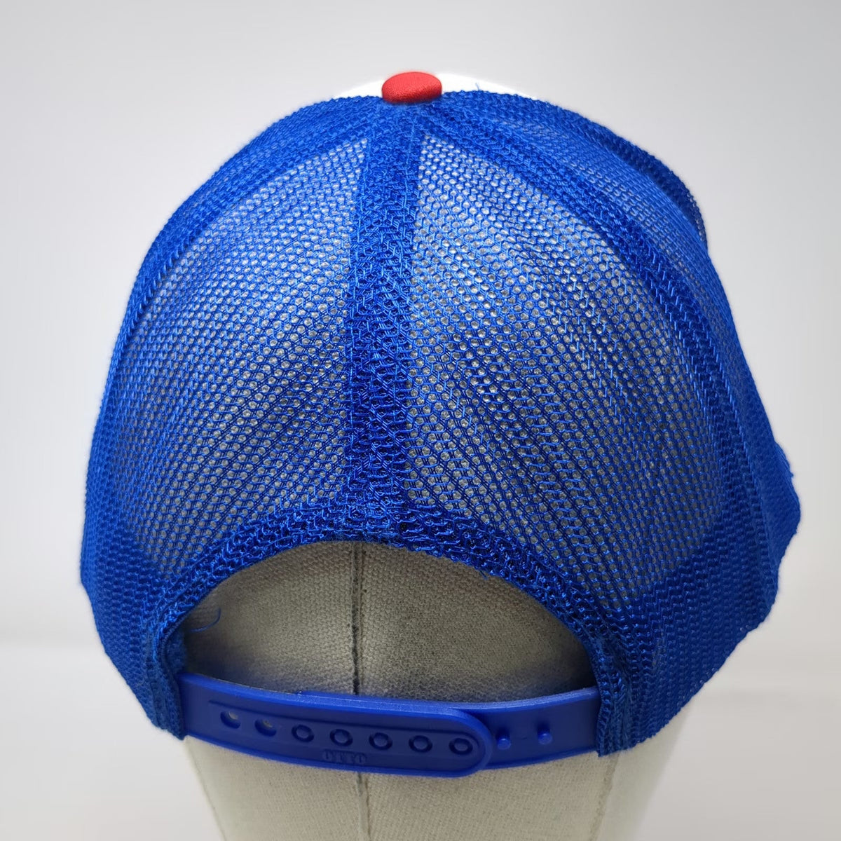 OTTO Trucker Hat White Blue Red One Size Hot Dog Graphic Foam Mesh Snapback