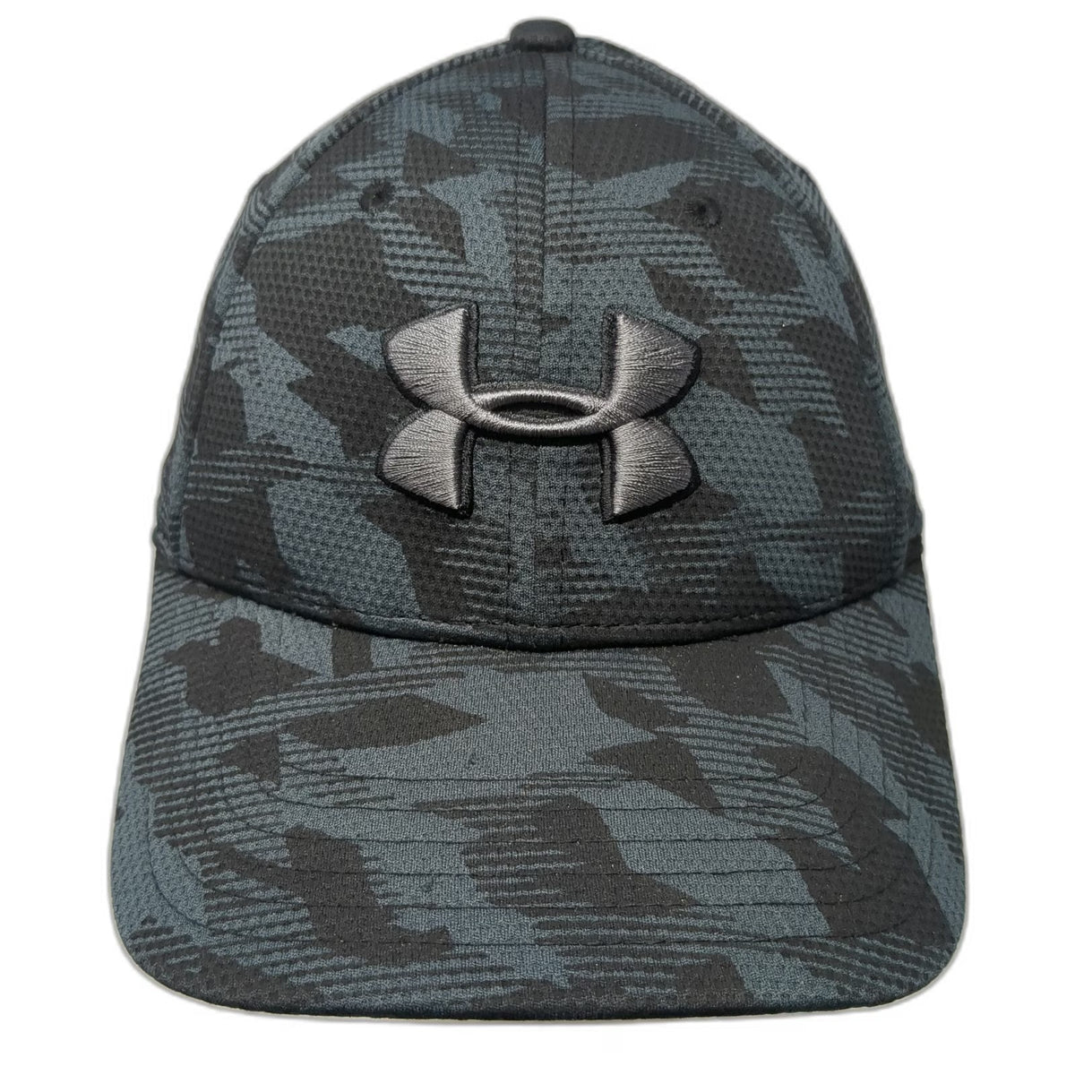Under Armour Baseball Cap Gray L Camo Stretch Fit Hat Embroidered Logo Athletic