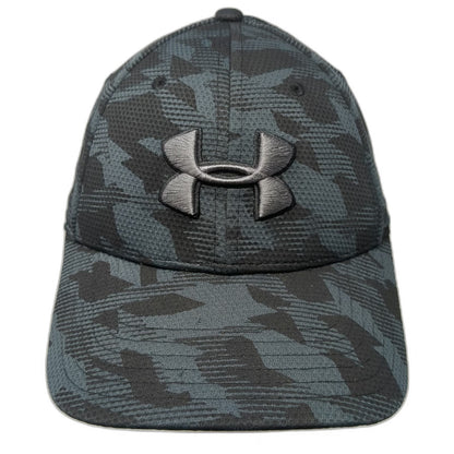 Under Armour Baseball Cap Gray L Camo Stretch Fit Hat Embroidered Logo Athletic