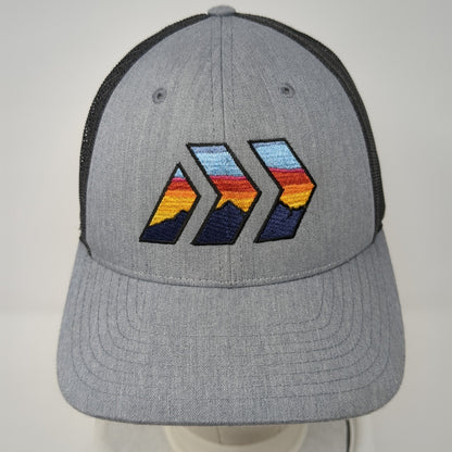 Mountain Snapback Trucker Hat Gray Large Adjustable Mesh Back Richardson