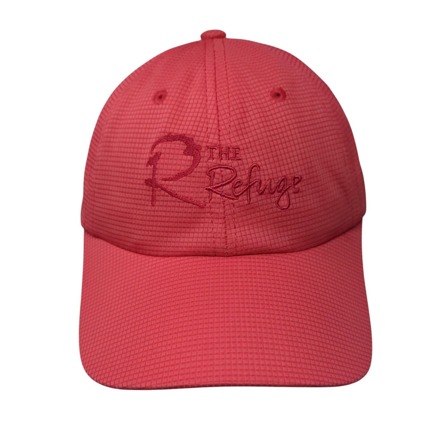 The Refuge Strapback Hat Pink One Size Embroidered 6 Panel Town Talk