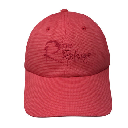 The Refuge Strapback Hat Pink One Size Embroidered 6 Panel Town Talk