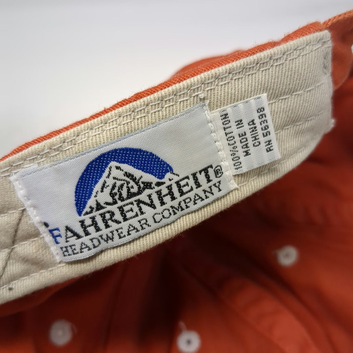 Fahrenheit Baseball Cap Hat Orange One Size Adjustable Cotton Boise AdVenture