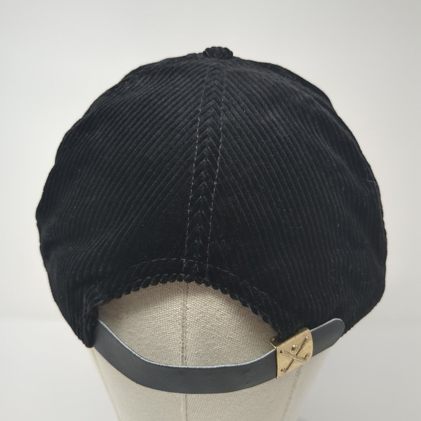Coors Rodeo Slideback Hat Black One Size Solid Leather Strap Corduroy