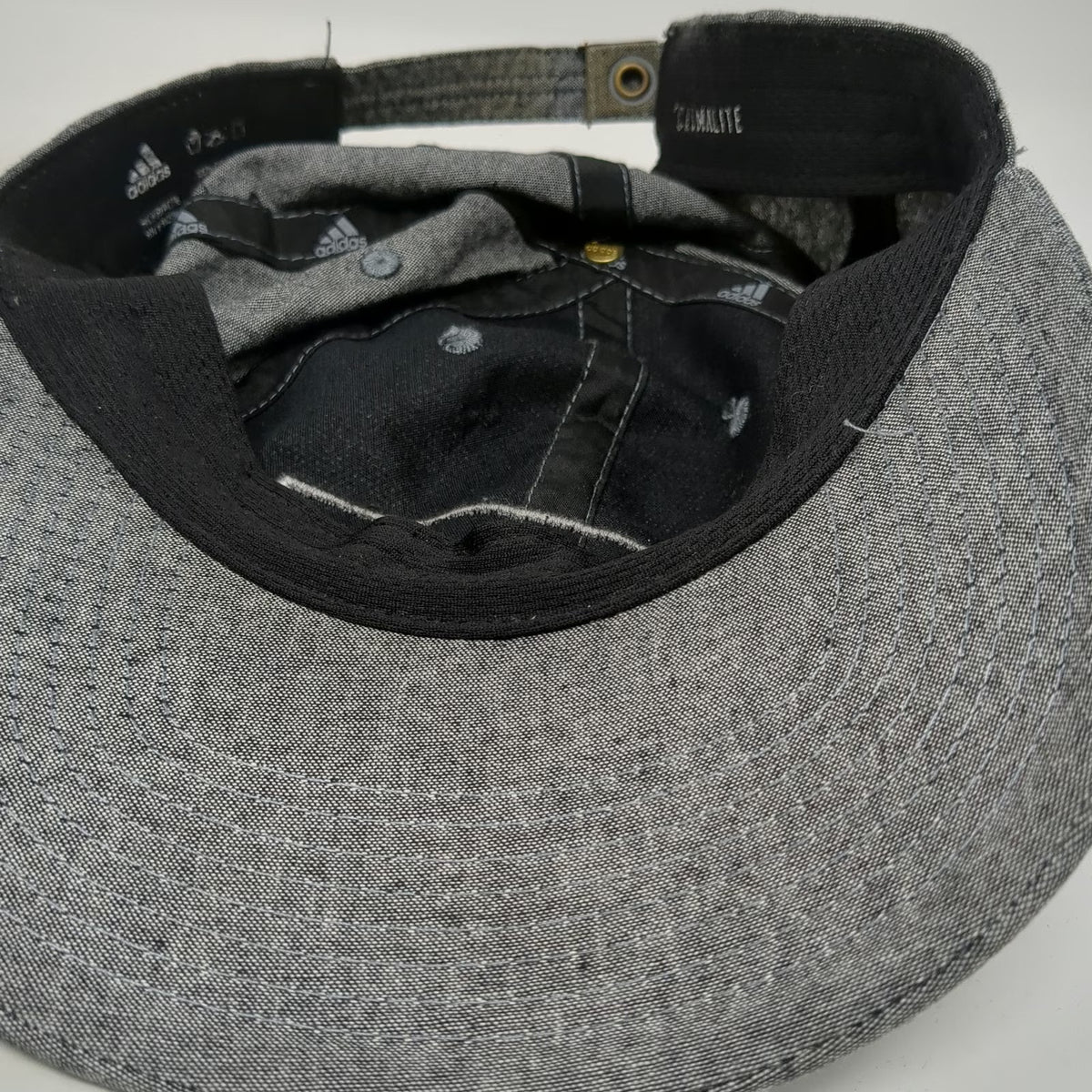 Adidas Baseball Cap Gray One Size Cotton Slideback Tonal Logo Climalite Hat