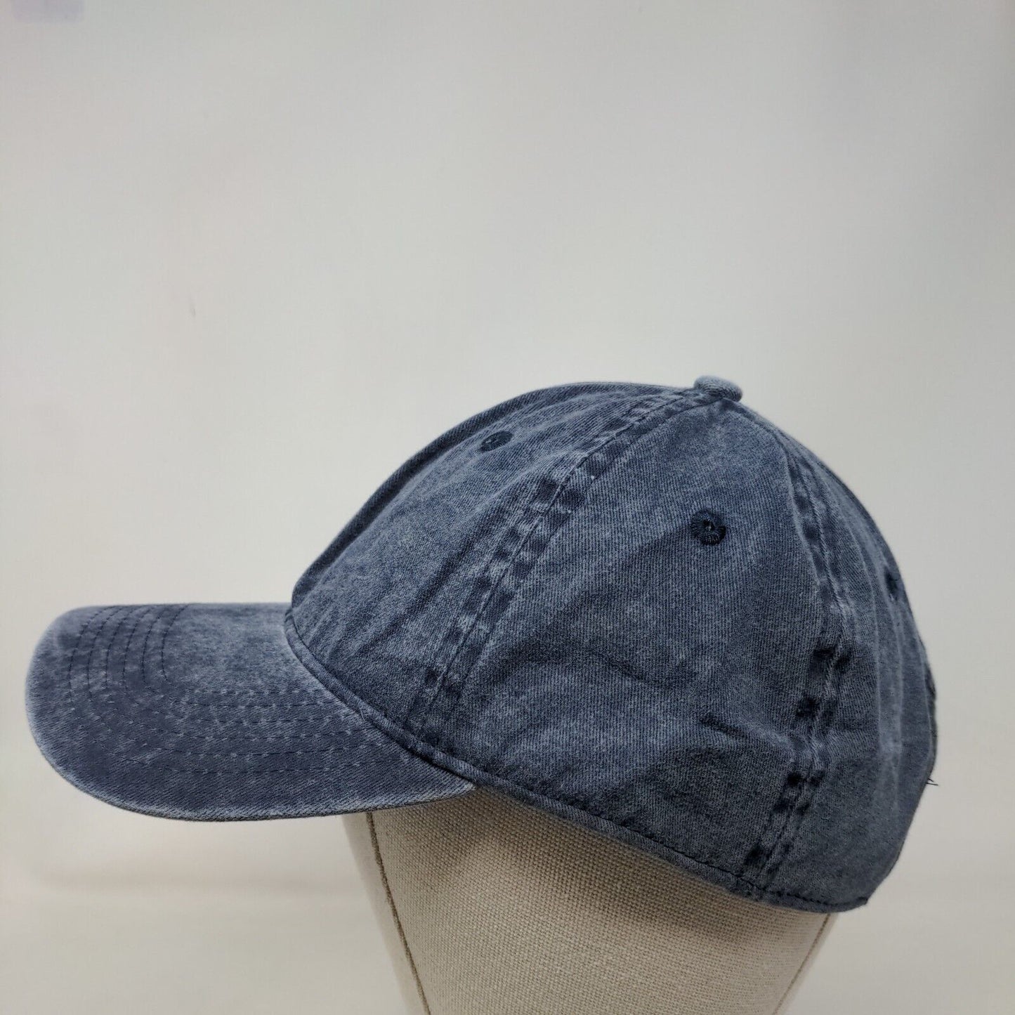 Unbranded Slideback Hat Blue One Size Adjustable 6 Panel Vent Holes Blank