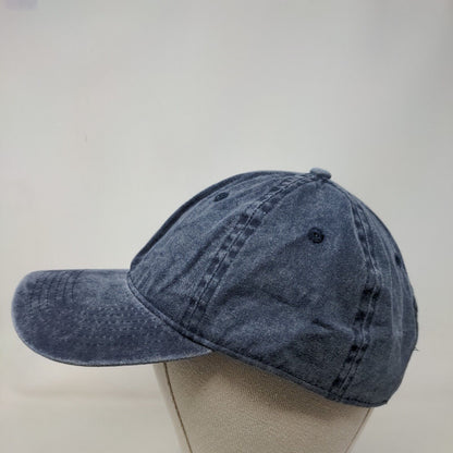 Unbranded Slideback Hat Blue One Size Adjustable 6 Panel Vent Holes Blank