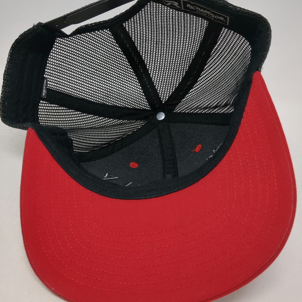 Richardson Trucker Hat Red One Size Team Grizzly Motorsports Mesh Back Style 112