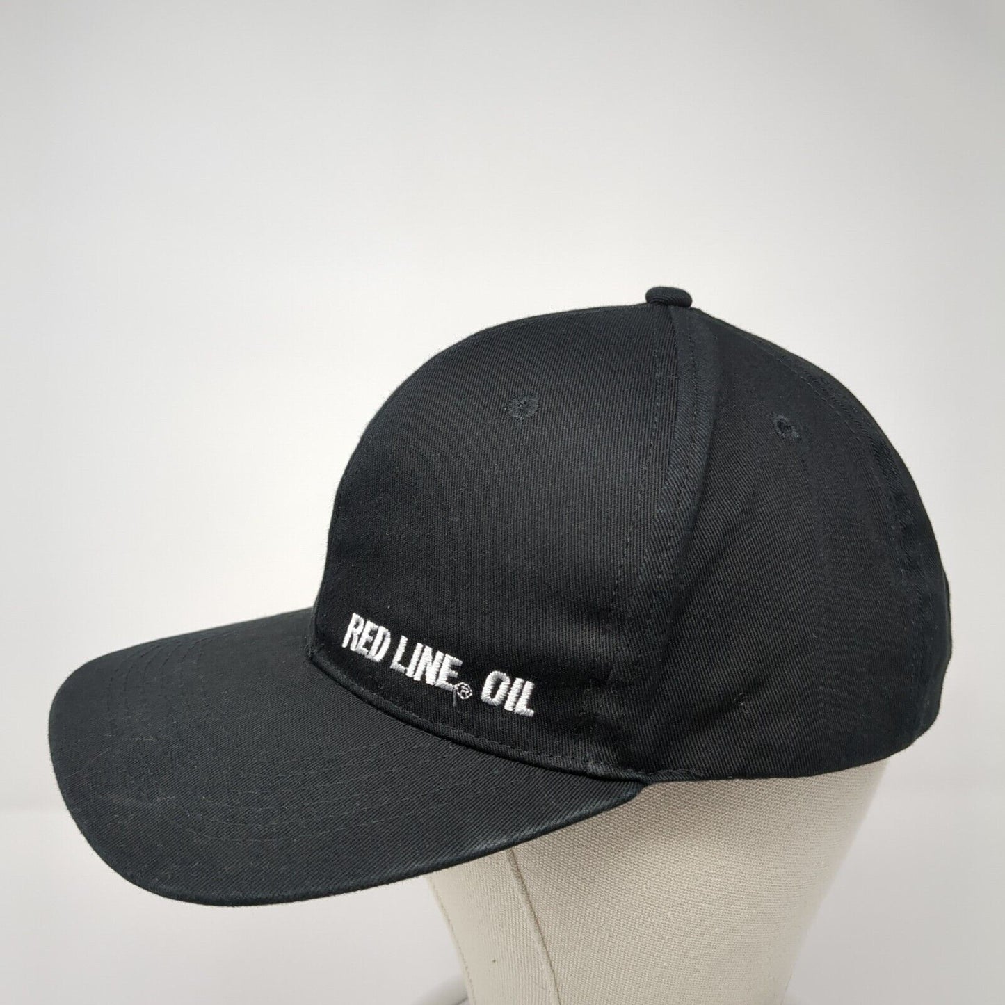 Red Line Oil Snapback Hat Black One Size Adjustable Embroidered 6 Panel Cotton