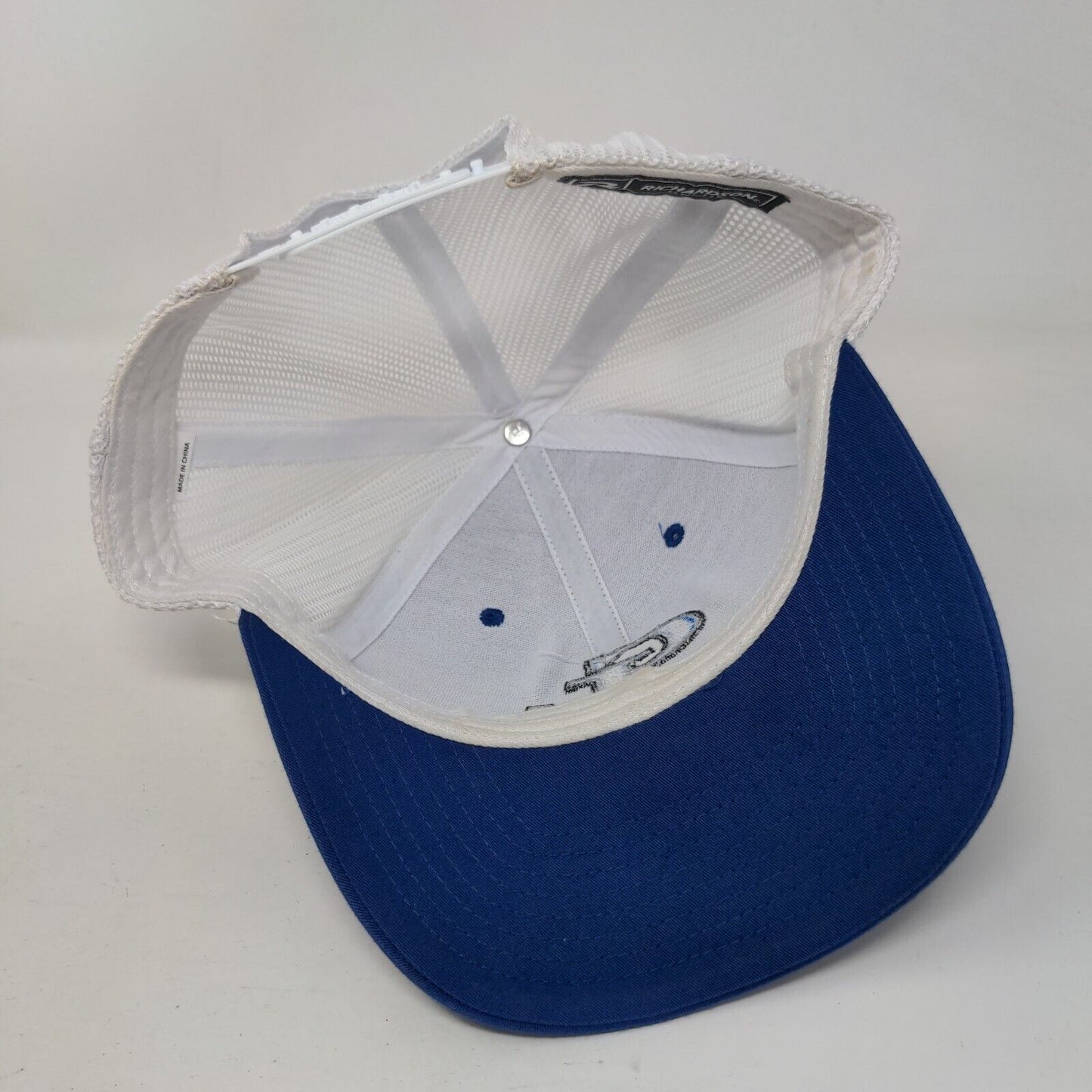 Richardson Snapback Trucker Hat Blue Adjustable Embroidered Letters