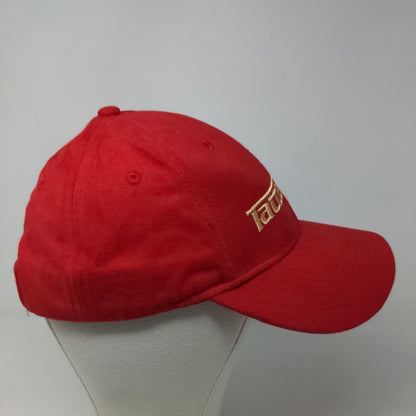 Tattersalls Men's Strapback Hat Red Embroidered Horse Auction Logo Cotton