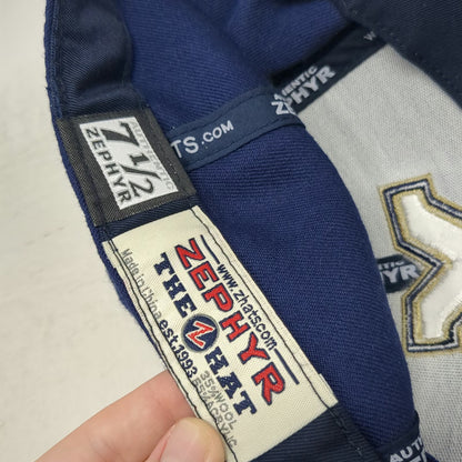 BYU Cougars NCAA Zephyr Baseball Cap Blue 7 1/2 Wool Blend Fitted White Gold Hat