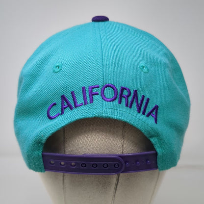 Leader L.O.G.A Snapback Blue Purple Hat One Size California Republic Bear Map