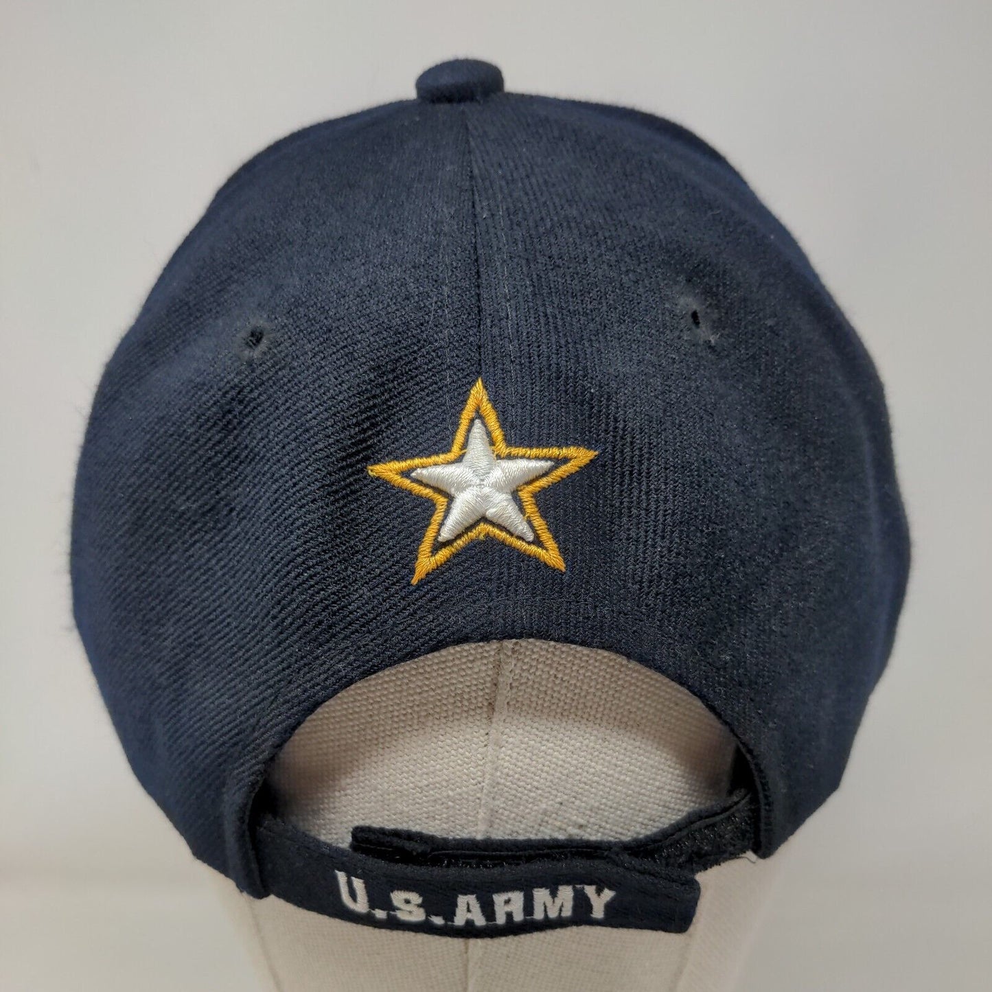 US Army Strapback Hat Blue OSFA Embroidered Adjustable 6 Panel Santo Cap