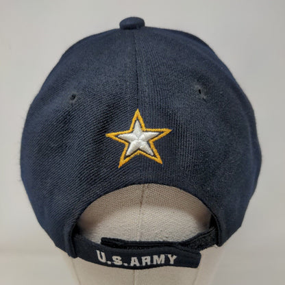 US Army Strapback Hat Blue OSFA Embroidered Adjustable 6 Panel Santo Cap