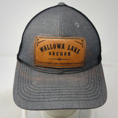 Voodoo Headwear Gray Trucker Hat OSFM Wallowa Lake Oregon Eagle Cap Mesh Back