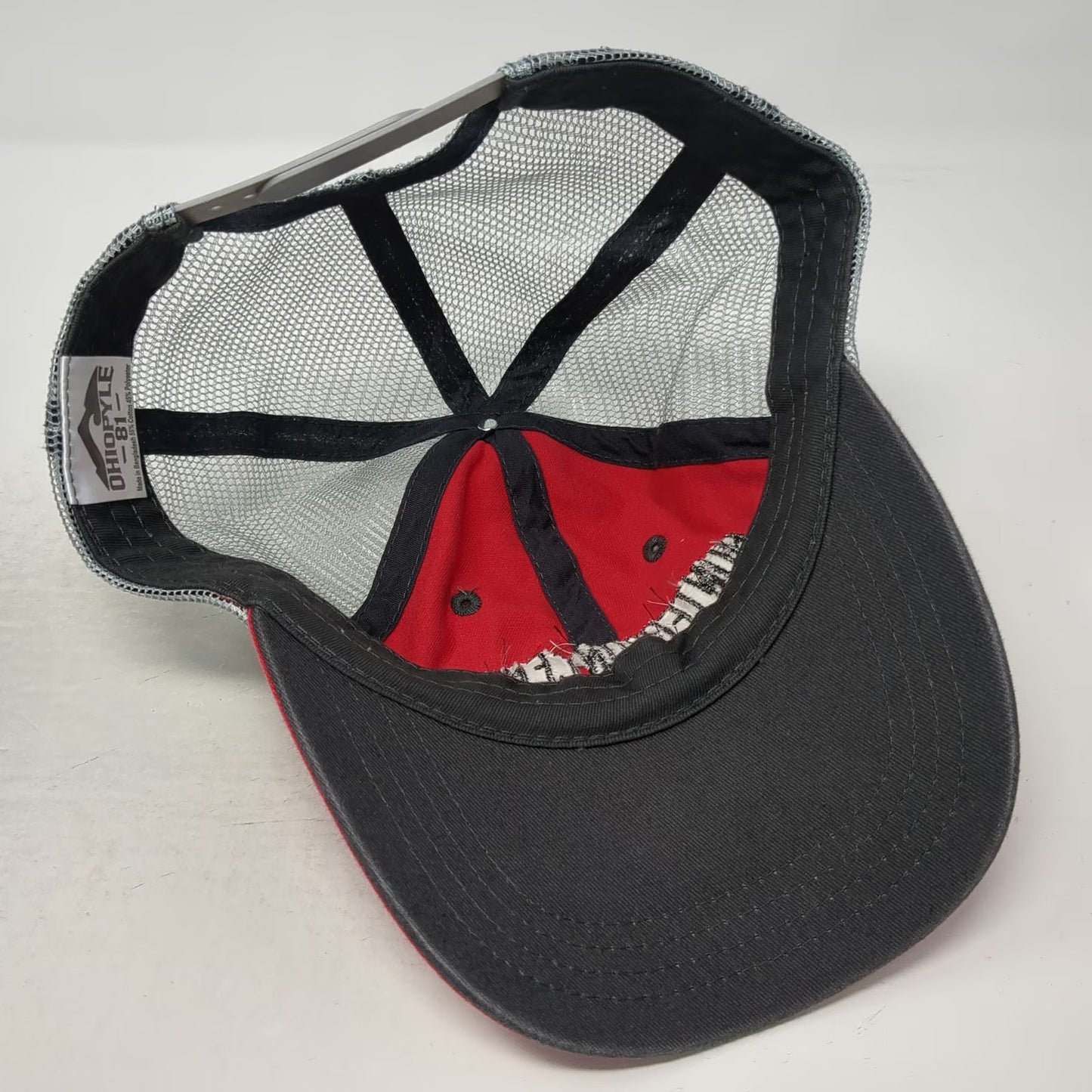 OhioPyle Hunterdon Central Red Devils Trucker Hat One Size Mesh Snapback Black