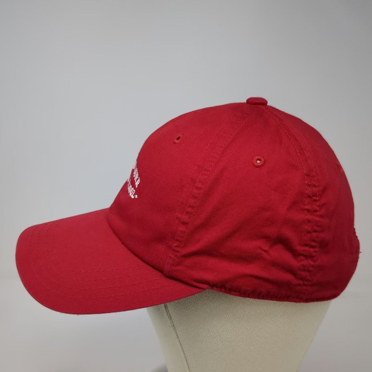 American Needle Baseball Cap Red One Size Strapback Sandy Burr Golf School Hat