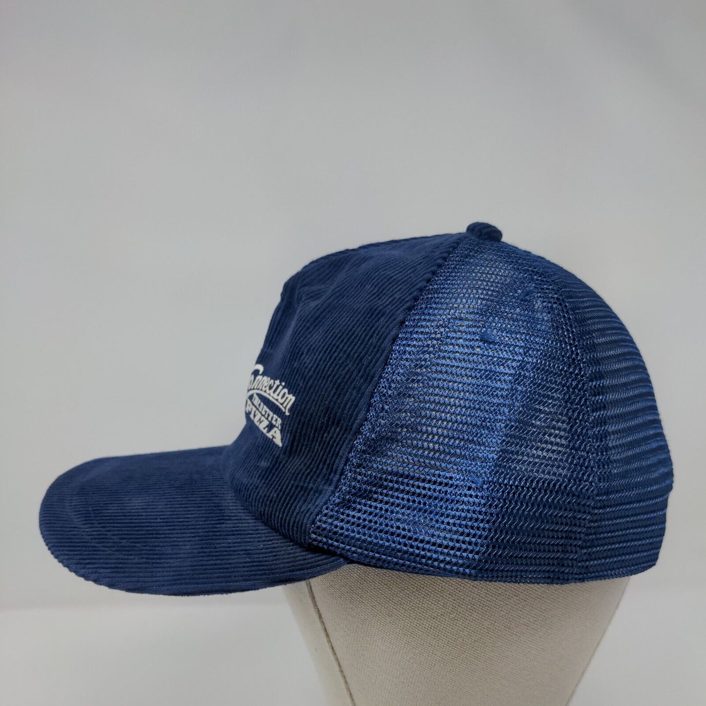 The Chicago Connection The Better Pizza Trucker Hat Blue OSFA Corduroy Mesh Back