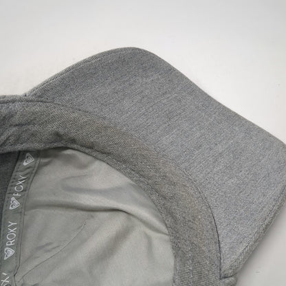 Roxy 5 Panel Gray One Size Hat Leather Logo Patch Heathered Strapback Surf Wear